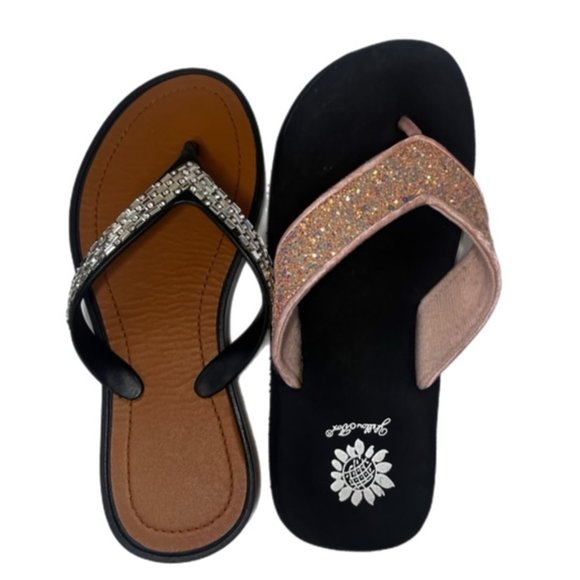 Bundle of Girl's Sparkly Flip Flops Size 1/2 - Picture 7 of 7